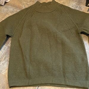 Free People Olive Green Turtleneck Sweater